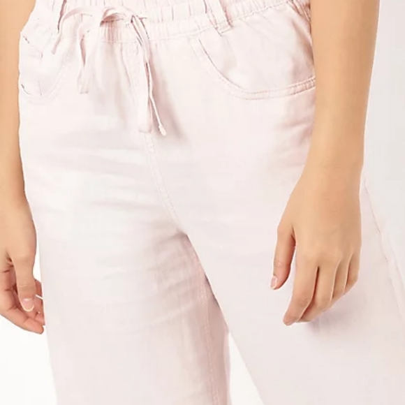 Linen Mix Plain Wide Leg Trousers - Picture 2 of 4